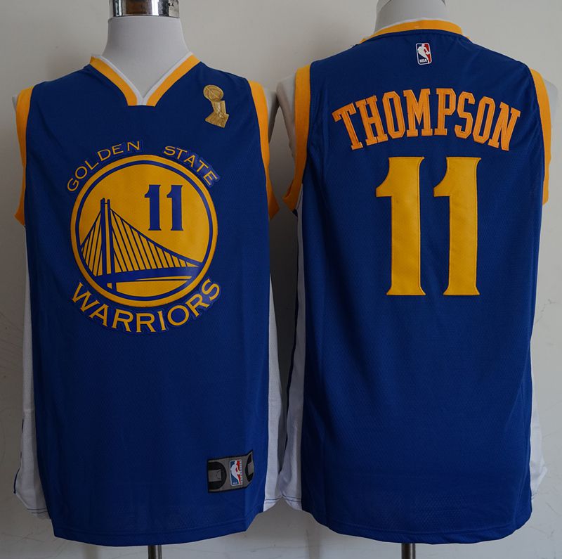 Men Golden State Warriors #11 Thompson Blue Champion Game Nike NBA Jerseys